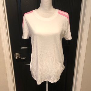 n philanthropy neon pink shoulder strip t shirt